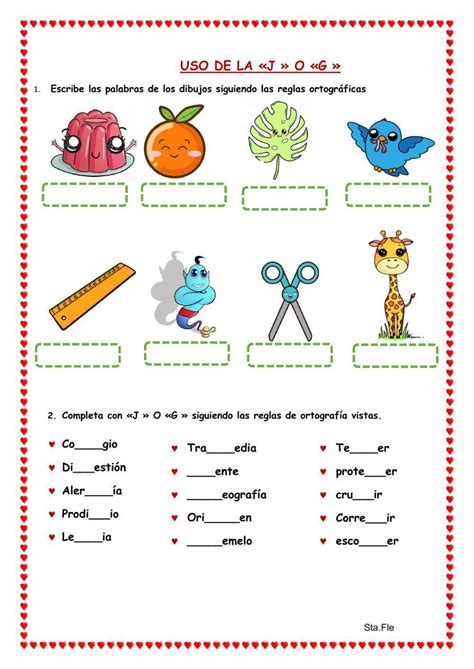 Uso De La J O G Worksheet Live Worksheets