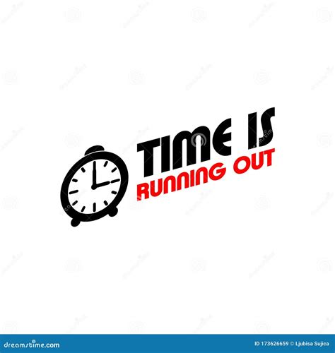 Time Is Running Out Clock With Motivational Slogan Icon Isolated On