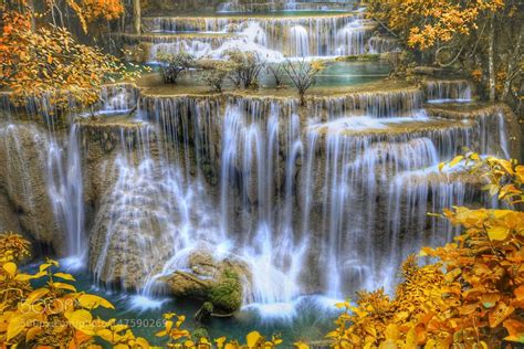 Colorful Waterfall Waterfall Color Mother Nature