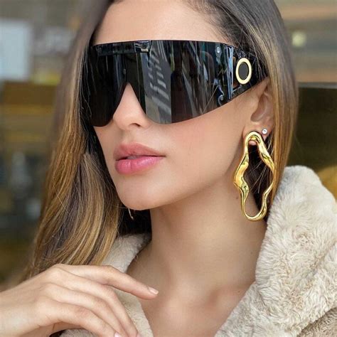 futuristic oversized shield mask mono lens sunglasses