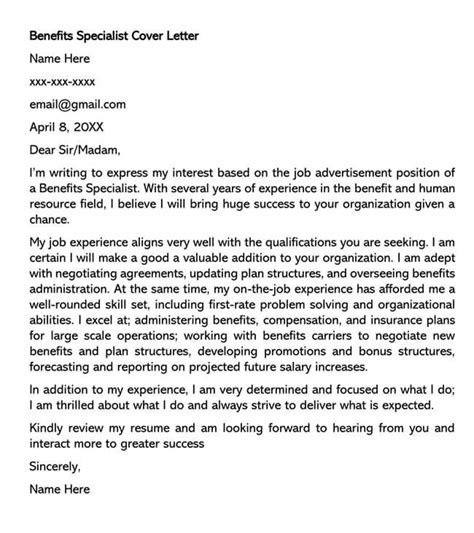 Cover Letter Examples For Specialist Jobs Expert Tips
