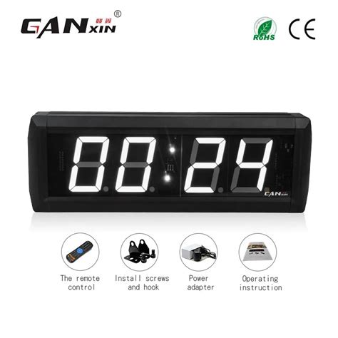 Ganxin 23 4 Digit Led Wall Clock Remote Control Countdown Timer