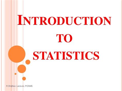 Introduction To Statisticsppt Rahul