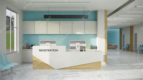 Premium Photo Modern Bright And Clean Hospital Or Clinic Reception