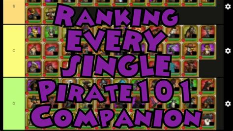 Ranking Every Single Pirate Companion Pirate Tier List Youtube