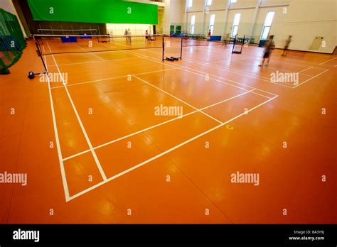 Indoor Badminton Court Stock Photo Alamy