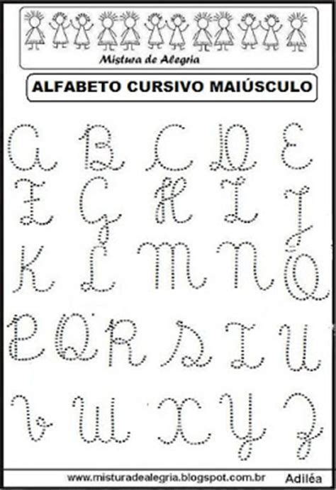 Alfabeto Cursivo Maiúsculo Minúsculo E Pontilhado Para Alfabeto Cursivo Alfabeto Cursivo