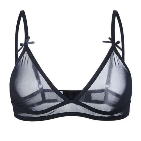 Sujetador De Malla Transparente Bralette Sexy Copas Suaves Sujetador