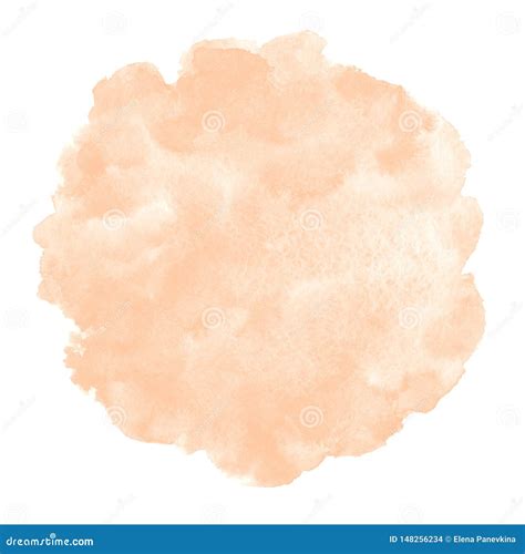 Natural Rose Beige Watercolor Round Background Circle Stock