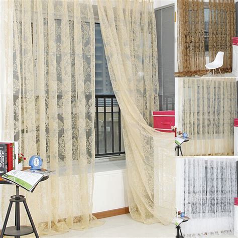 Maybe you would like to learn more about one of these? Voile Slot Top Net Curtain Flower Window Bedroom Curtains ...