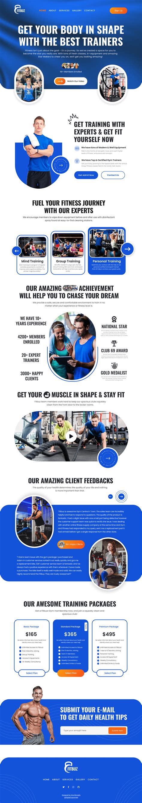 Fitness Gym Website Uiux Design Behance