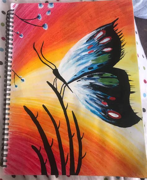 Luthfiannisahay How To Draw Butterfly Oil Pastel