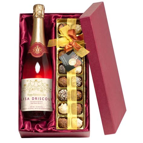 The most common chocolate flower material is silicone. Personalised Valentines Sparkling Rose Wine with ...