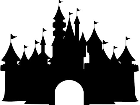 Silueta Castillo De Disney Contorno Y Silueta Vector
