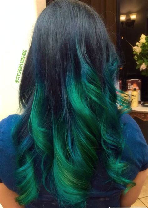Blue Green Ombre Long Hair Styles Hair Beauty Hair Styles