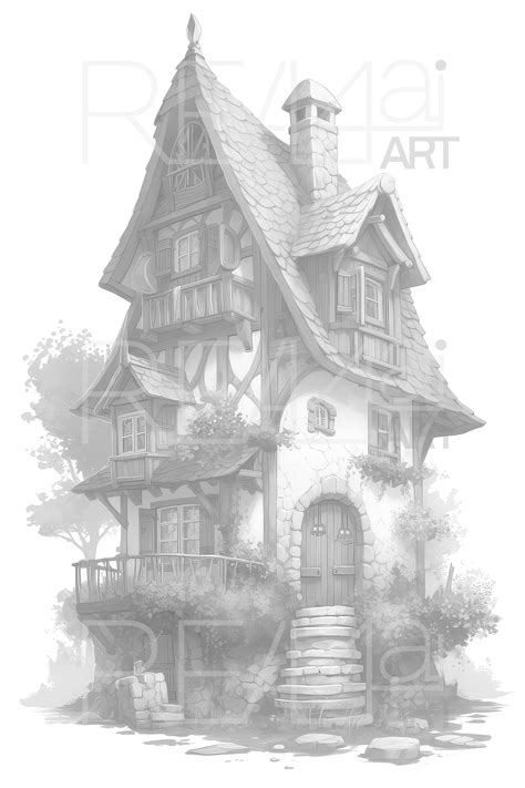 11 Cottage Fairy Garden Coloring Pages PDF Book 2 Adults - Etsy.de