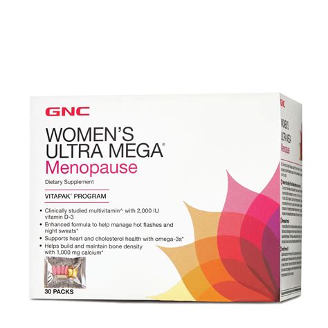 Gnc Womens Ultra Mega Menopause Vitapak Program Multivitamin 30