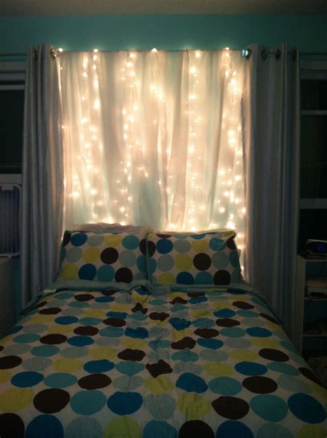 15 Diy Curtain Headboard With Christmas Lights Homemydesign
