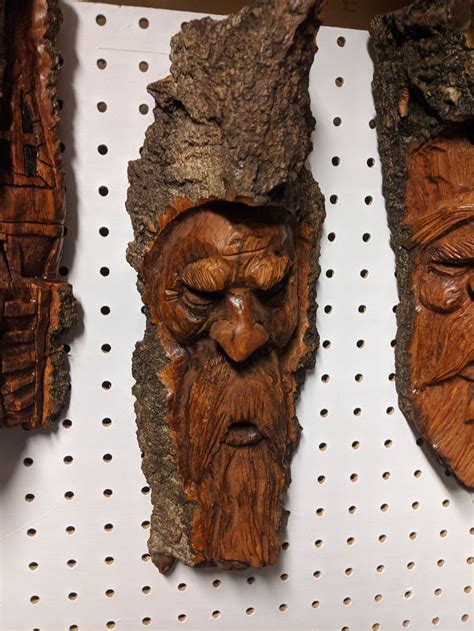 Wood Spirit Carving Cottonwood Bark Etsy Carving Wood Spirit