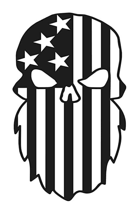 Beard Punisher Usa Flag Skull Free Dxf Files For Silhouette Free Vector
