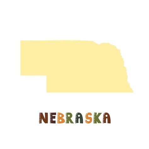 Mapa De Nebraska Isolado Coleção Dos Eua Mapa De Nebraska Silhueta