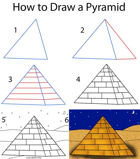 How To Draw A Pyramid Step By Step Pictures Egypt Crafts Ancient