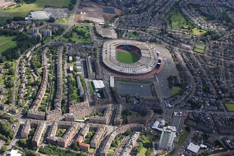 Hampden park, casa del queen's park f.c. Aerial view of Hampden Park | Once the world's largest ...