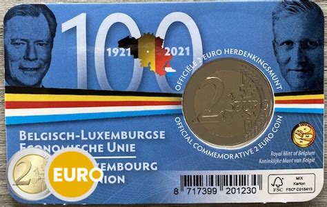 2 Euro Belgium 2021 Bleu Bu Fdc Coincard Fr