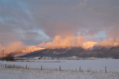 The Mission Mountains Between Missoula Mt And Polson Mt January 2013