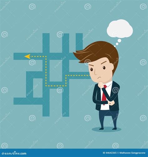 Businessman Thinking Of His Plans Stock Vector Illustration Of