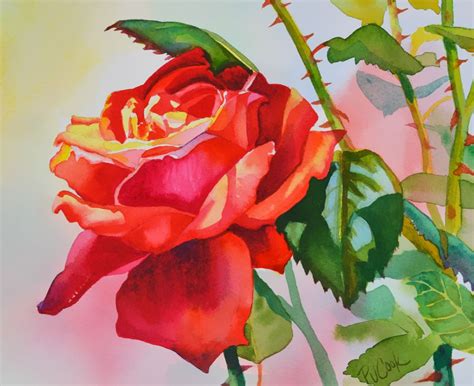 Red Rose Flower Painting Pj Cook Artist Studio Flower Painting