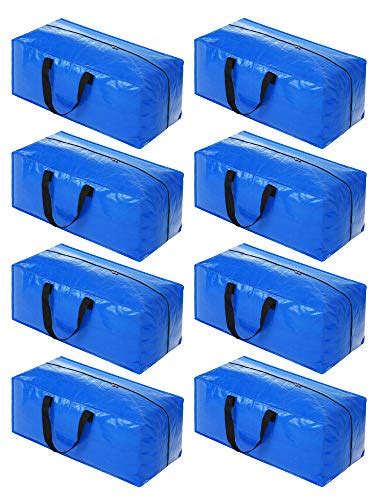 8 Pack Heavy Duty Moving Bags Extra Large Storage Bags With Zippers