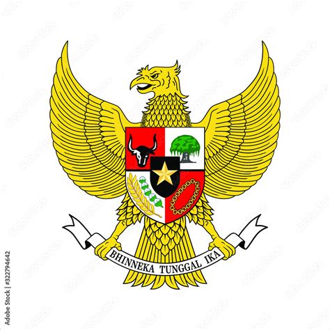 Garuda Pancasila Indonesia National Emblem Stock Vector Adobe Stock