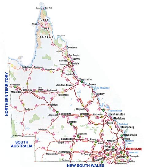 Queensland Road Map Australian Road Trip Map Australia Map