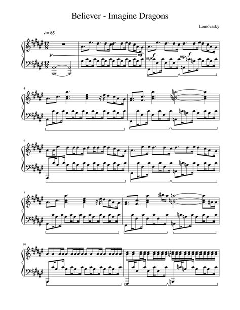 Free believer piano sheet music is provided for you. Believer - Imagine Dragons Sheet music for Piano ...
