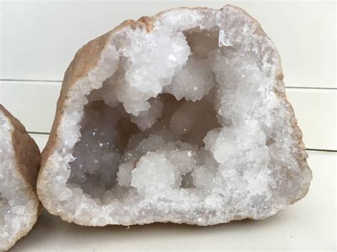 White Rock Quartz Crystal Geode Natural Specimen Sculpture For Sale At