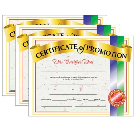 Certificate Of Promotion 85 X 11 30 Per Pack 3 Packs 1 Frys