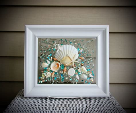 Seashell Wall Art For Nautical Bathroom Beach Home Decor Wall Etsy