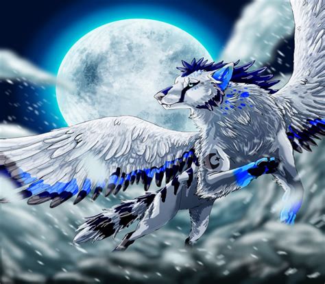 Anime Wolf With Wings And Horns The Most Noticeable Winged Wolf Is
