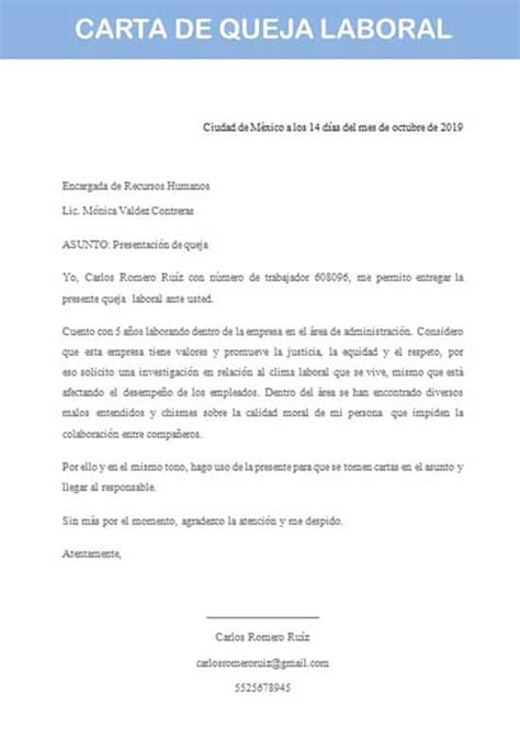 Ejemplo Carta De Queja Laboral Quotes About X Vrogue