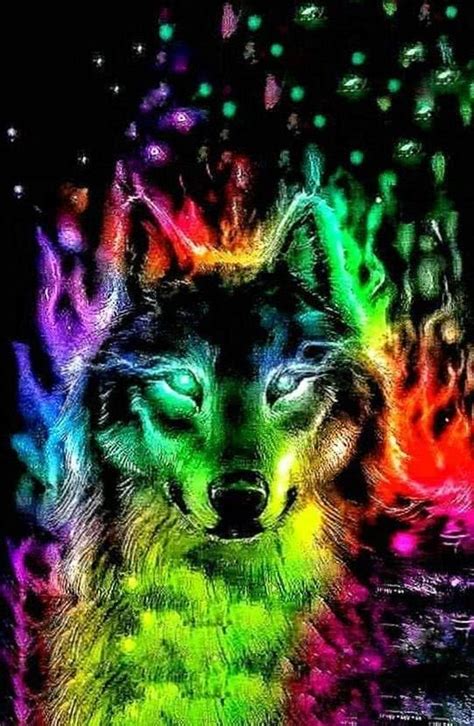 Wolf Howling Rainbow Wallpapers Wolf Background Images