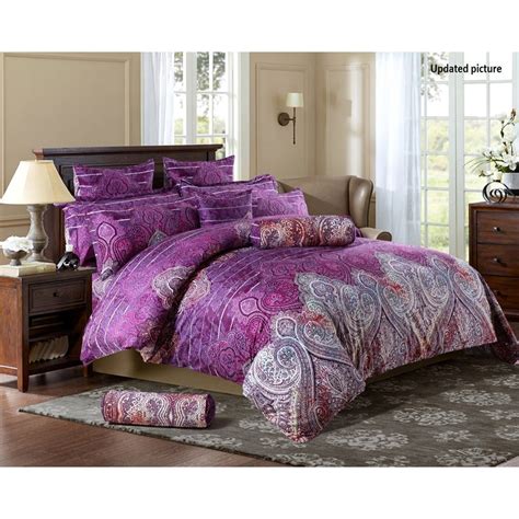 Swanson Beddings Purple Paisley 3 Piece Duvet Bedding Set Duvet Cover