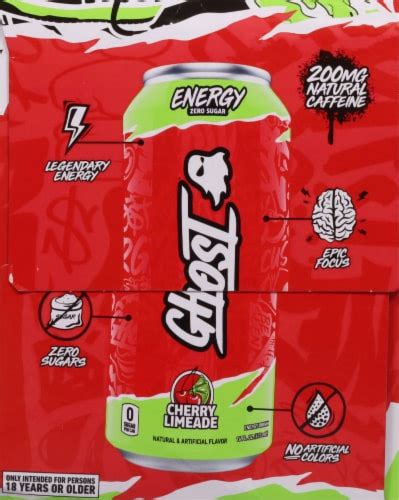 Ghost Zero Sugar Cherry Limeade Energy Drink Multipack 4 Pk 16 Fl