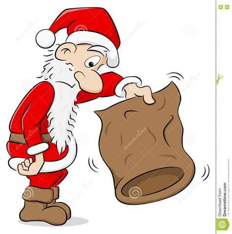 Santa Claus With An Empty Bag Stock Vector Illustration