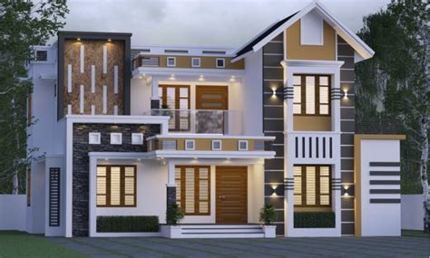 1800 Sq Ft 4bhk Contemporary Style Mixed Roof Home And Free Plan Home