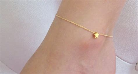 Star Anklet Tiny Celestial Charm Jewelry Adjustable Ankle Etsy Star