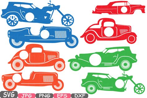 Download Color Circle Vintage Sport Cars Monogram Cutting Files Digital files svg eps png dxf jpg Vinyl ...