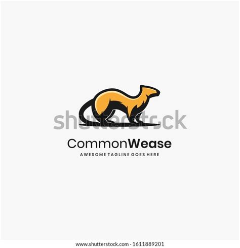 Common Weasels Illustration Vector Template Suitable Stock Vector