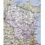 Laminated Map  Large Detailed Roads And Highways Of Wisconsin