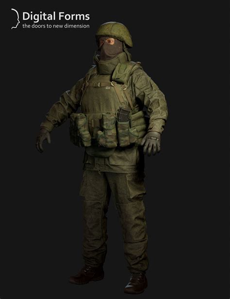3d Model Russian Soldier Vr Ar Low Poly Cgtrader